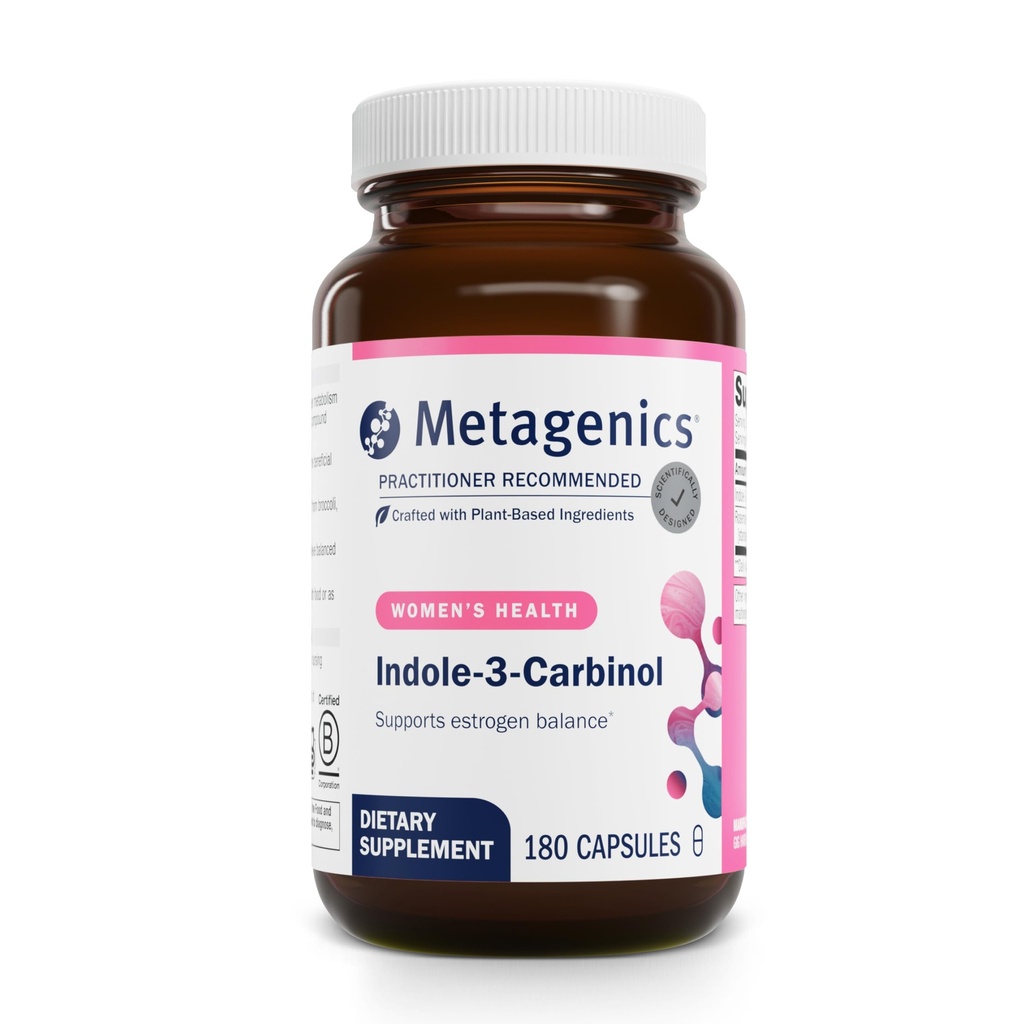 Metagenics Meta Indole-3-Carbinol Supplement - Ondersteunt Estrogeen Hormone Balance, Antioxidant & Lever Gezondheid* - Non-GMO, Glutenvrije, Veganistische - GMP Certified Facility - 180 Capsules
