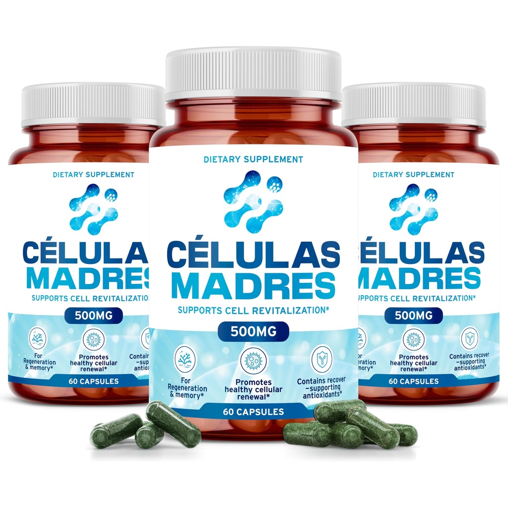 Stamcelsupplementen 500mg (180 Cap) Natuurlijke anti-aging & longevity ondersteuning met Spirulina & Chlorella, Boost Cellular Hernieuwing, Herstellen Jeugdige Energie, Verminder Joint Soreness Celulas Madre