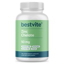 BESTVITE Zinkchelate 50mg (240 Vegetarische Capsules) - Geen Stearates - Geen Dicalcium Fosfaat - Vegan - Niet GGO - Glutenvrij