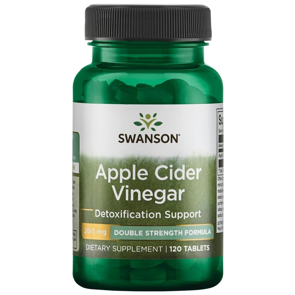 Swanson Dubbelsterk Apple Cider Vinegar 200 Milligrammen 120 Tabs