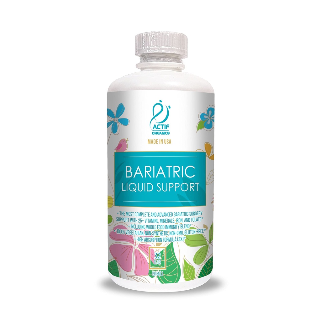 ACTIF Biologische Bariatrische Vloeistof Multivitamine met 25+ Biologische Vitaminen en Mineralen voor Bariatrische Chirurgie, Geavanceerde Formule - 90 telling Pack van