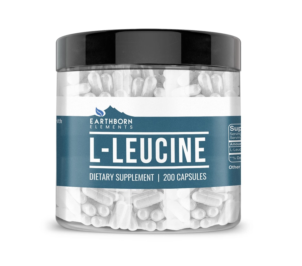 Earthborn Elements L-Leucine 200 Capsules, Pure & Onverdund, Geen Additieven