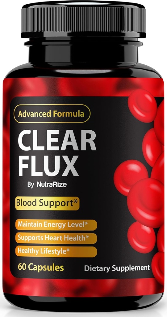 Clear Flux Pillen, Official ClearFlux Capsules, All Natural Support, Premium Ondersteuning voor het handhaven van stabiele niveaus en gezonde Circulatie, Alle Natural Clear Flux Health Reviews (60 capsules)