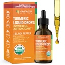 USDA Organic Turmeric Liquid Drops with Black Pepper - 1000mg Curcumin Supplement for Immune & Digestive Health - 30 Servings - Enhanced Absorptie - Non-GMO, Vegan, Gluten Free - Unflavored, 1 Fl Oz