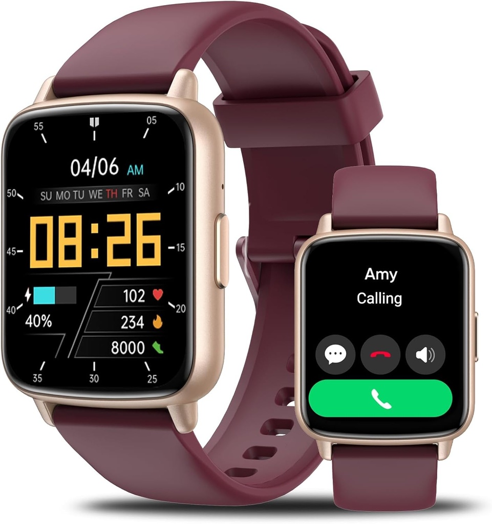 Slimme horloge voor mannen Vrouwen-46mm HD AI Voice Assistant Smar twatch (Antwerpen / Make Calls), Hartslag volgen, Slaap Monitor, Fitness Tracker, voor Android iPhone Samsung Compatibele IP68 Smartwatch