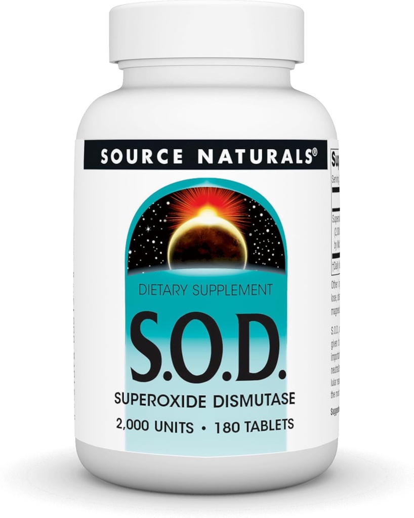 Bron Naturals S-O-D, Superoxide Dismutase - Dieetsupplement - 180 tabletten