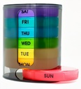 Weekly pil Organizer (Twice-A-Day), Portable 7 Day Pill Box Case met Stapelbare AM/PM-compartimenten voor pillen, vitamine, visolie, supplementen, regenboog (Rainbow)