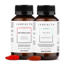 JSHealth Vitaminen Bloating Bundle - Inclusief Detox + Debloat Liver Health Formula & Metabolisme + Natuurlijke Energie Ondersteuning