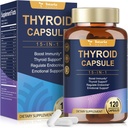 Schildklierondersteuning voor vrouwen & Man Supplement Complex Capsules - Jood Schildklier Supplement met L Tyrosine Bladerwrack Kelp Ashwagandha Selenium Supplementen - Mood Enhancer Energy Blance Thyroid Level