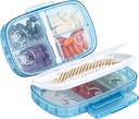Daviky Travel Pill Organizer, Weekly Pill Dispenser 1 keer per dag, Grote pil Box, Vocht Proof 8 Compartiment Pill Case, Portable Pill Holder voor geneesmiddelen, supplementen en vitamines (blauw)