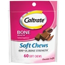 Caltrate Zachte Kauwen 600 Plus D3 Calcium Vitamine D Supplement, Chocolade Truffel - 60 Tellen