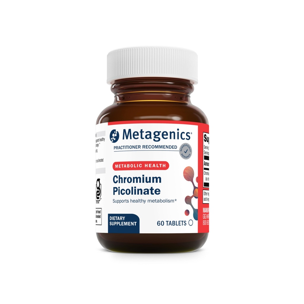 Metagenics Chroom Picolinaat - Bio available Chroom for Metabolisme Support* - Essential Trace Mineral - Non-GMO - Vegetarisch - Glutenvrij - 60 Tel.