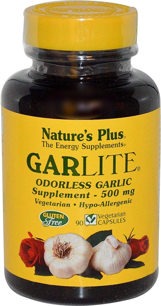 NaturesPlus Garlite Odorless Knoflook - 90 capsules - Vegetarisch, Glutenvrij - 90 porties