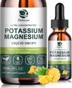 Kalium Magnesium Supplement Liquid w/Triple Complex Magnesium Glycinate & Kalium Plus Omega 3, Sea Moss, Black Seed, D3K2 & Calcium voor Zzz, Leg Cramps & Muscle-2 FL OZ Drop