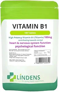 Lindens Vitamine B1 Thiamine 2-pack 200 tabletten B 1 B-1 Thiamine Natuurlijke kwaliteit