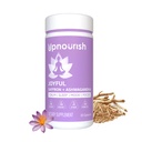 UpNourish Biologische Ashwagandha Saffron Supplementen met Probiotica - Stress Relief, Mood Enhancer, Kalm Happy Pillen Ondersteuning Vermoeidheid Focus Helderheid met L-Theanine, Rhodiola, 30 Vegan Capsules