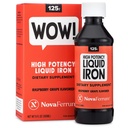 NovaFerrum Wow, 125 High Potency Liquid Iron Supplement voor volwassenen, ijzertekort, 125 mg ijzer per 5ml dosis, veganistisch geverifieerd, glutenvrij gecertificeerd, suikervrij