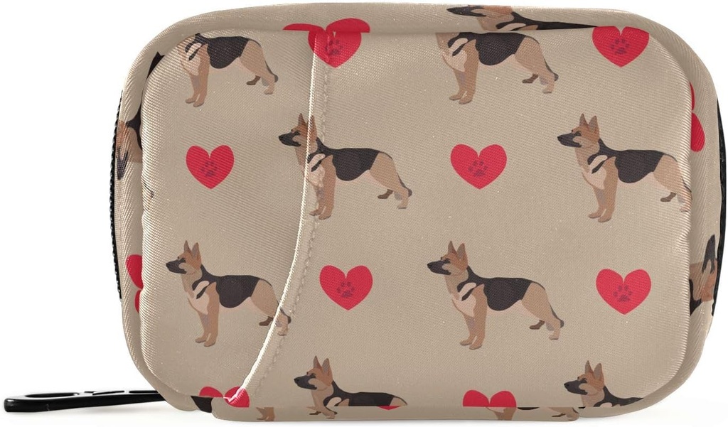 Pillendoos Duitse herder hond hart 7 dagen pil geval reis pil Organisator tas met rits draagbare wekelijkse vitamine geneeskunde supplement houder pouch tas
