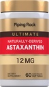 Piping Rock Astaxanthin 12mg | 60 Quick Release Softgels | Organic Extract Supplement | Gluten Free, Non-GMO