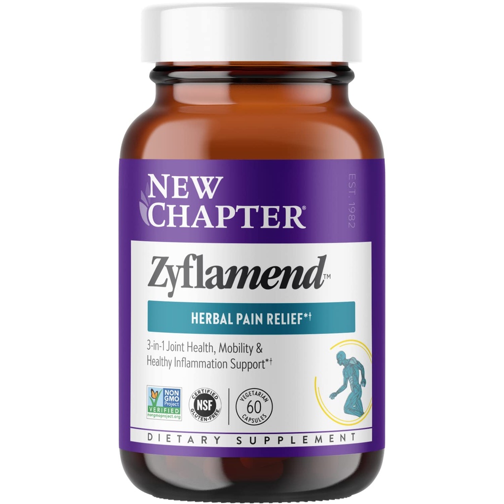 Nieuw hoofdstuk ZyflamendTM Multi-Herbal Pain Reliever+ Joint Supplement, 10-in-1 Superfood Blend with Gember & Turmeric for Healthy Ignition Response & Herbal Pain Relief+, 60 Tel.