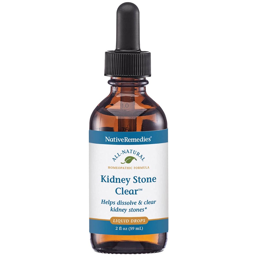 Native Remedies Niersteen Clear - Natuurlijke Homeopathische Formule Tijdelijk helpt oplossen en helder Nierstenen - Verlicht pijn, misselijkheid en braken - 59 ml
