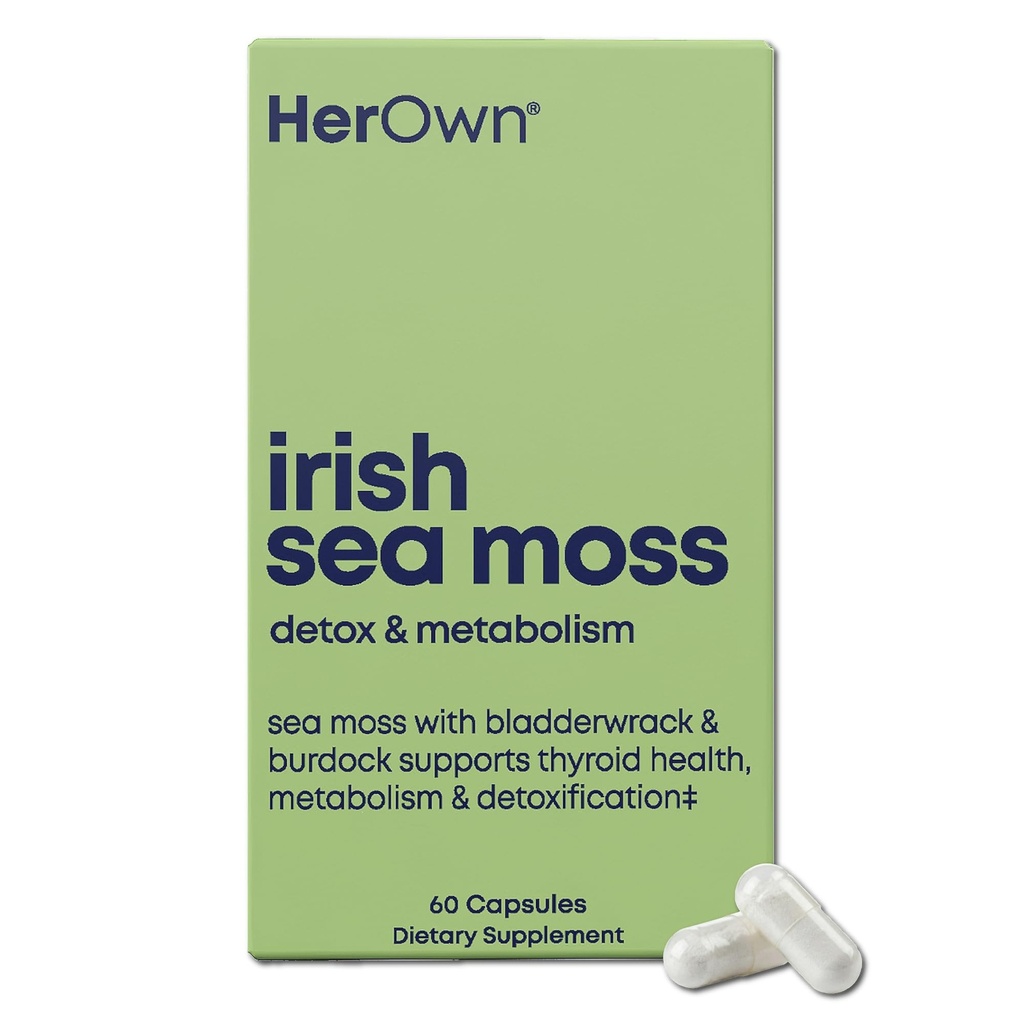 Haar eigen Ierse Sea Moss Capsules, Burdock Root, Bladderwrack, Detox, Metabolisme, Immune Support, Huid Gezondheid, Natuurlijke Gezamenlijke Ondersteuning, Nutrient Rich Superfood High in Minerals, 60 Tellen