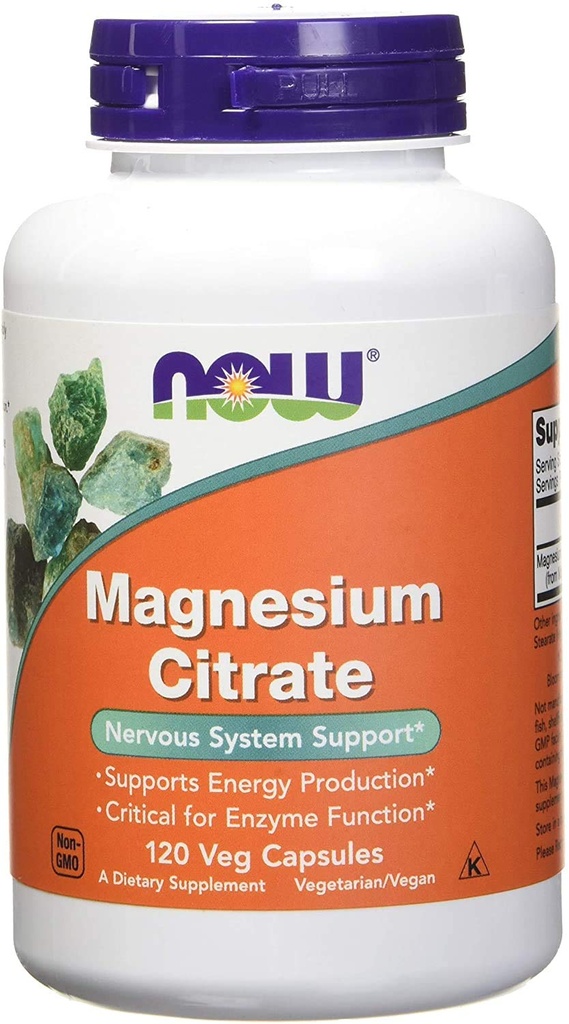 NOW Foods Magnesium Citrate 400 Milligram 120 Veg Capsules (Pack of 2)