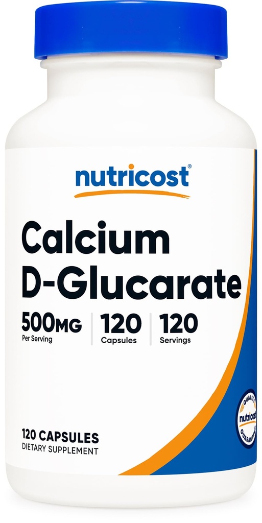 Nutricost Calcium D-Glucaraat 500mg, 120 Capsules - Glutenvrij, Non-GMO, Vegetarisch Vriendelijk