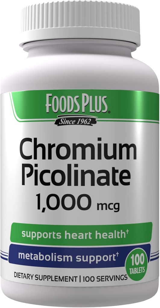 Chroom Picolinaat 1000 mcg Mineral Supplement, Superior Apsorptie, Chroom Supplement, 100 porties
