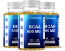 Vitamatic BCAA Gummies - Branch Chain Amino Acid Supplementen - Perzik smaak - 600 mg per portie - 60 Vegan Pectin Based Gummies (3 flessen)