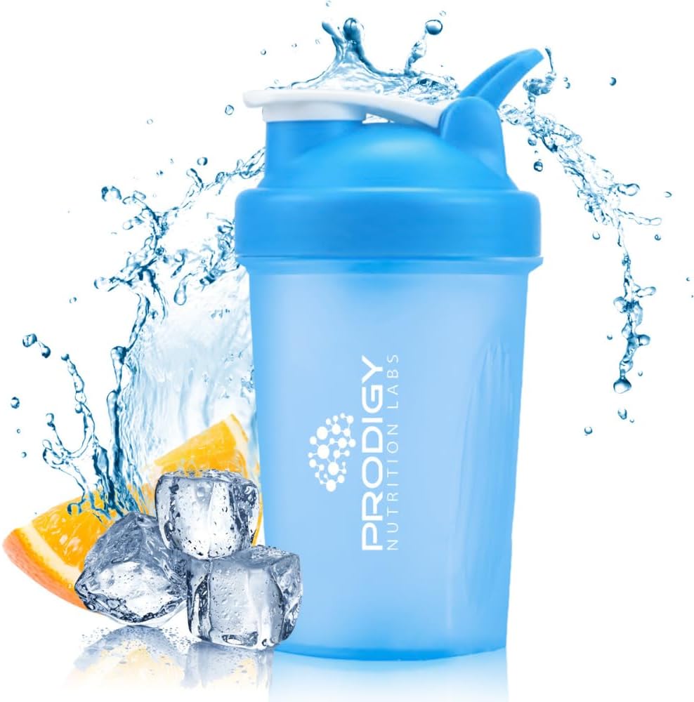 Prodigy Nutrition Labs Premium Shaker Bottle Perfect voor eiwitshakes en preworkout -14 Ounce (blauw)