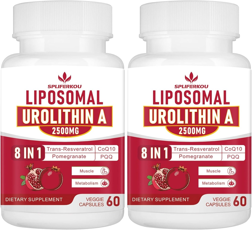 Liposomale Urolithine A Supplement 2500mg, Boost Energy, 60 Capsules