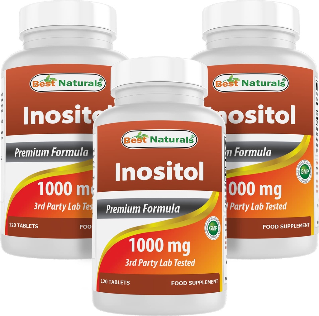 Best Naturals Inositol 1000 mg 120 tabletten (120 telling (verpakking 1)) (120 telling (verpakking 3))