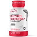 Nature's Fusions Dihydroberine Supplement 100mg 60 Capsules - met Ceylon Cinnamon - 5X effectiever dan reguliere Berberine HCL