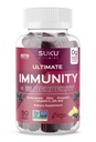 SUKU Vitaminen - Ultimate Immunity - Vlierbes Echinacea en Propolis Gummy's voor Immune Support, Makkelijk te kauwen - Niet GGO, Gluten Suikervrij - Granaatappel Lime Gearomatiseerde Gummy Vitaminen, 50 Tel.