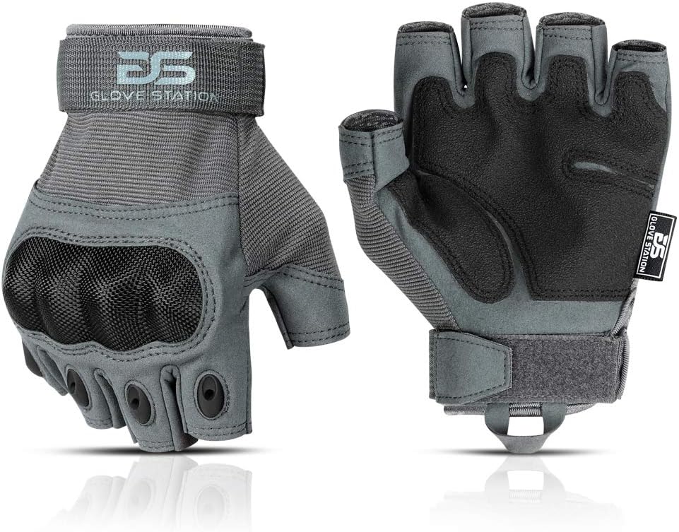 Handschoen Station- Vingerloze Knokkel Tactische Handschoenen voor mannen - Motorhandschoenen voor Tactische Schieten, Airsoft, Jagen, Politiewerk en Wandelen