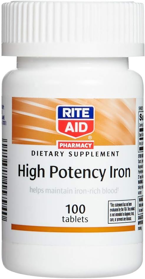 Rite Aid High Potency Iron Tablets - 100 Tellen