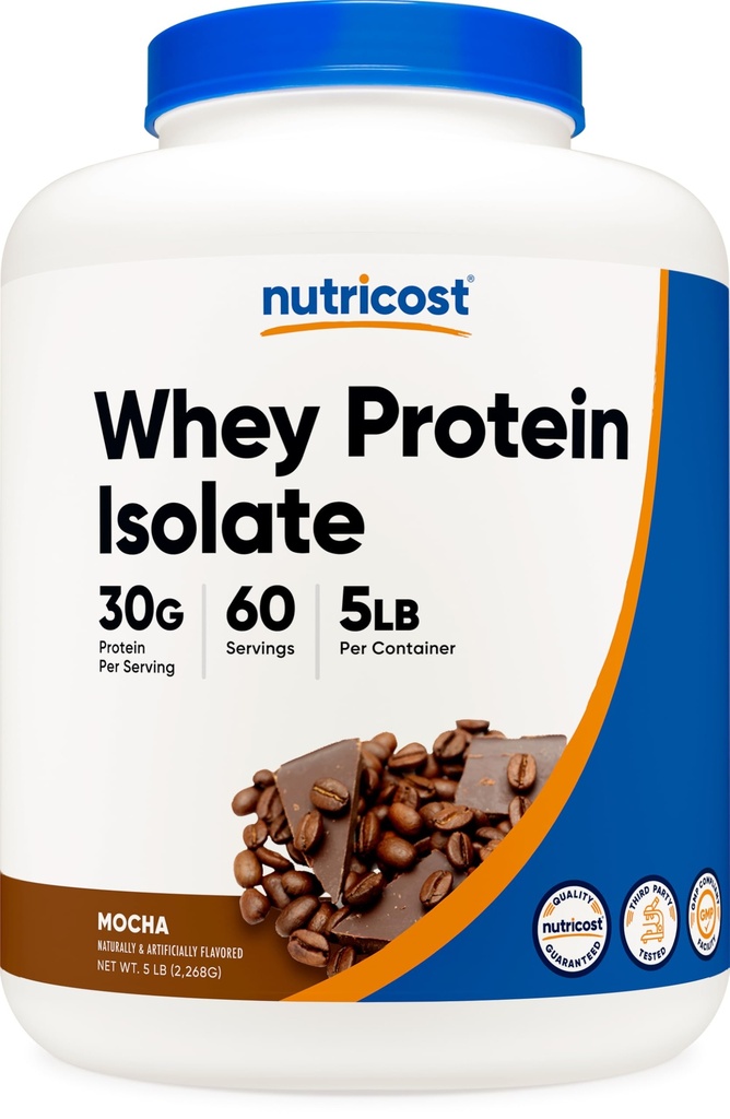 Nutricost Wei eiwitisolaat (Mocha) 5LBS - Glutenvrij & niet-GMO