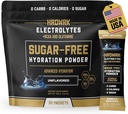 HRDWRK Elektrolyten Poederverpakkingen met Magnesium, Kalium Natrium, Keto Hydration Packets - BCAA Electrolyte Powder Packets met Glutamine, 30 Elektrolyten Poeder Paketten Suikervrij (Unflavored)