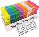 Maandelijkse pil Organizer 2 keer per dag, 30 Dag een maand pil Box AM/PM, Wekelijkse pil houder pil geval voor vitamines, visolie, supplementen & medicatie