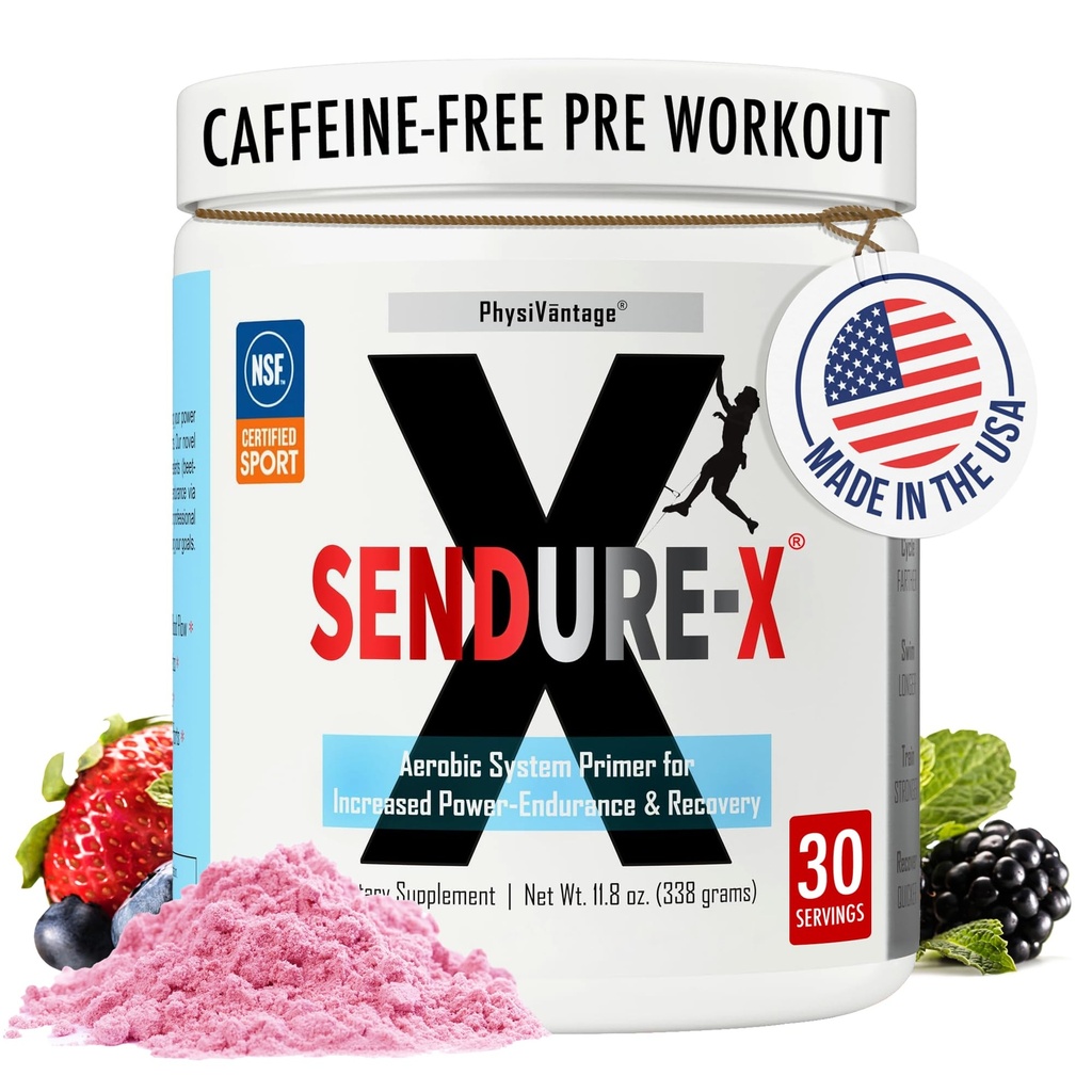 Sendure-X Beetwortel + Citrulline Poeder - Cafeïnevrije pre-workout - Boosts Blood Flow, Energy, VO2 Max, Endurance, Herstel - NSF Sport Certified, Peak Performance, Natural - 30 Servings Wild Berry