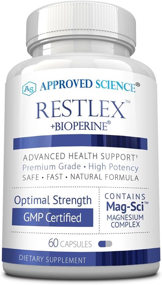 Goedgekeurde Science Restlex - 420 mg Magnesium Glycinate Blend, L-theanine 200 mg - 60 capsules