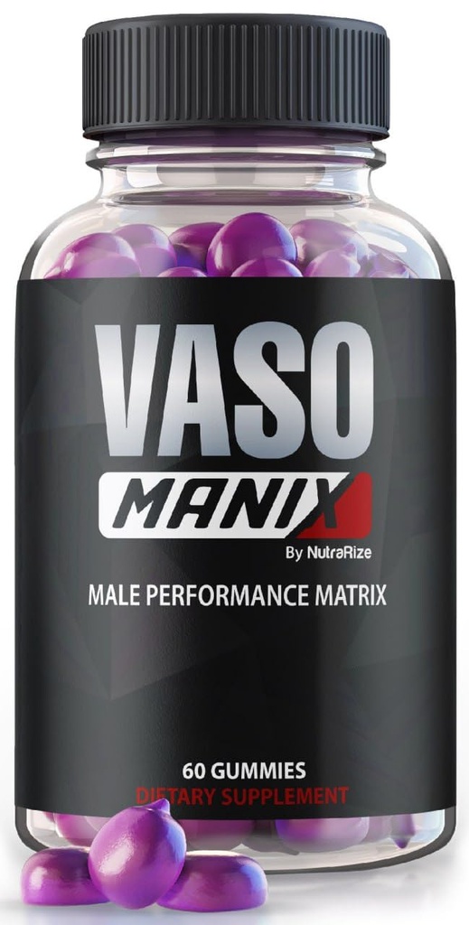 VasoManix Gummies, Vaso Manix Classic Man Supplement, Alle natuurlijke formule voor mannen, Premium Gummy ter ondersteuning van prestaties, vertrouwen en algehele gezondheid, officiële beoordelingen (60 Gummies)