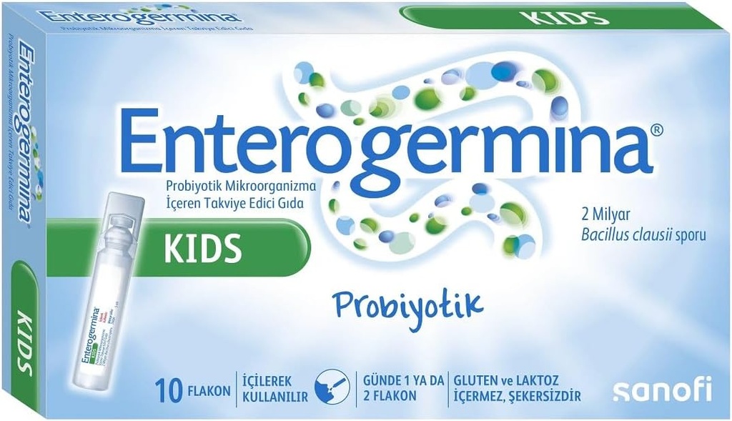 Enterogermina KIDS (10 VIALS) Bacillus Clausii Probiotic 2 Miljard CFU/5ml voor kinderen (1)