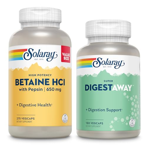 SOLARAY Betaine HCl met Pepsin en Super Digestaway - Digestief Health Bundle