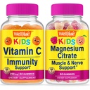 WellYeah Vitamine C Kids + Magnesium Citrate Kids, Gummies Bundle - Grote Proeverij, Vitamine Supplement, Glutenvrij, GGO-vrij, Kauwbare Gummy