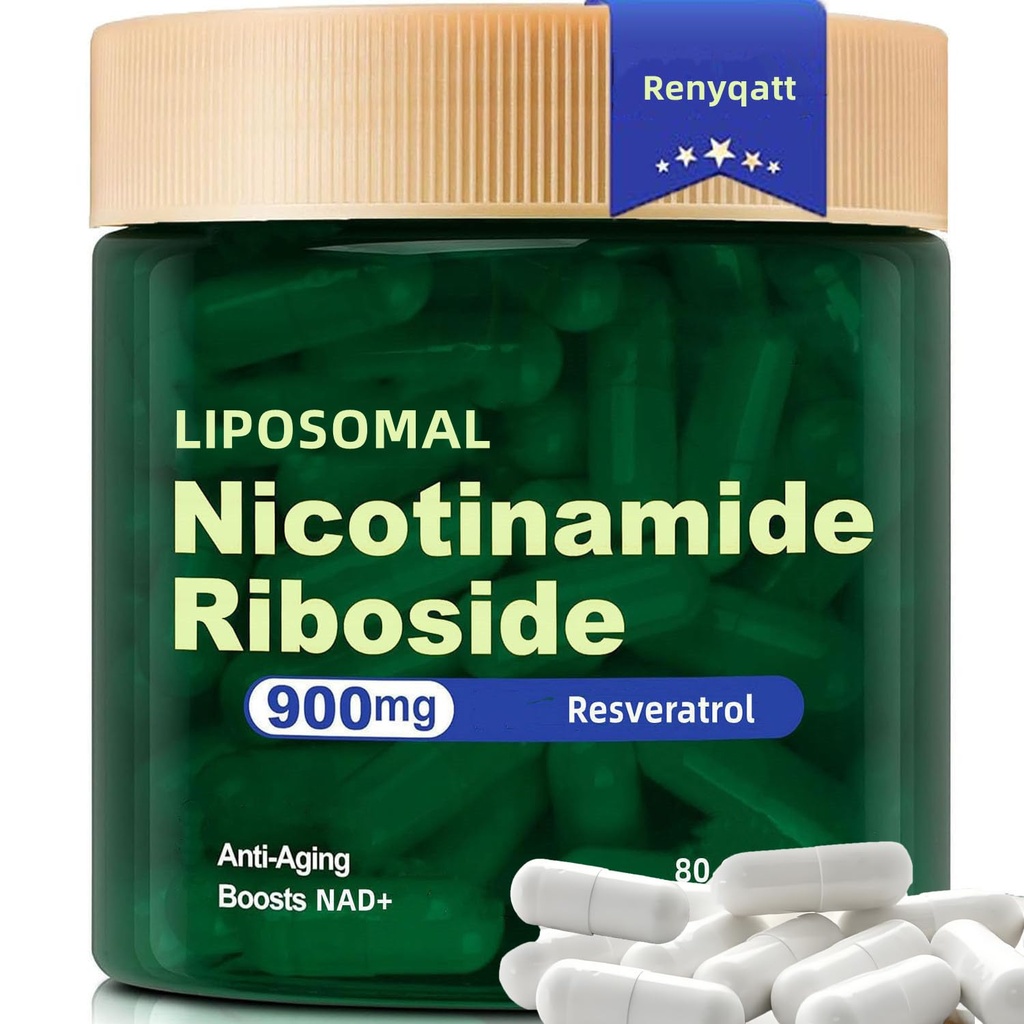 Renyqatt NAD+ Supplement - Liposomale Nicotinamide Riboside - Supplement voor anti-aging, energie, focus - 80 capsules(1B)