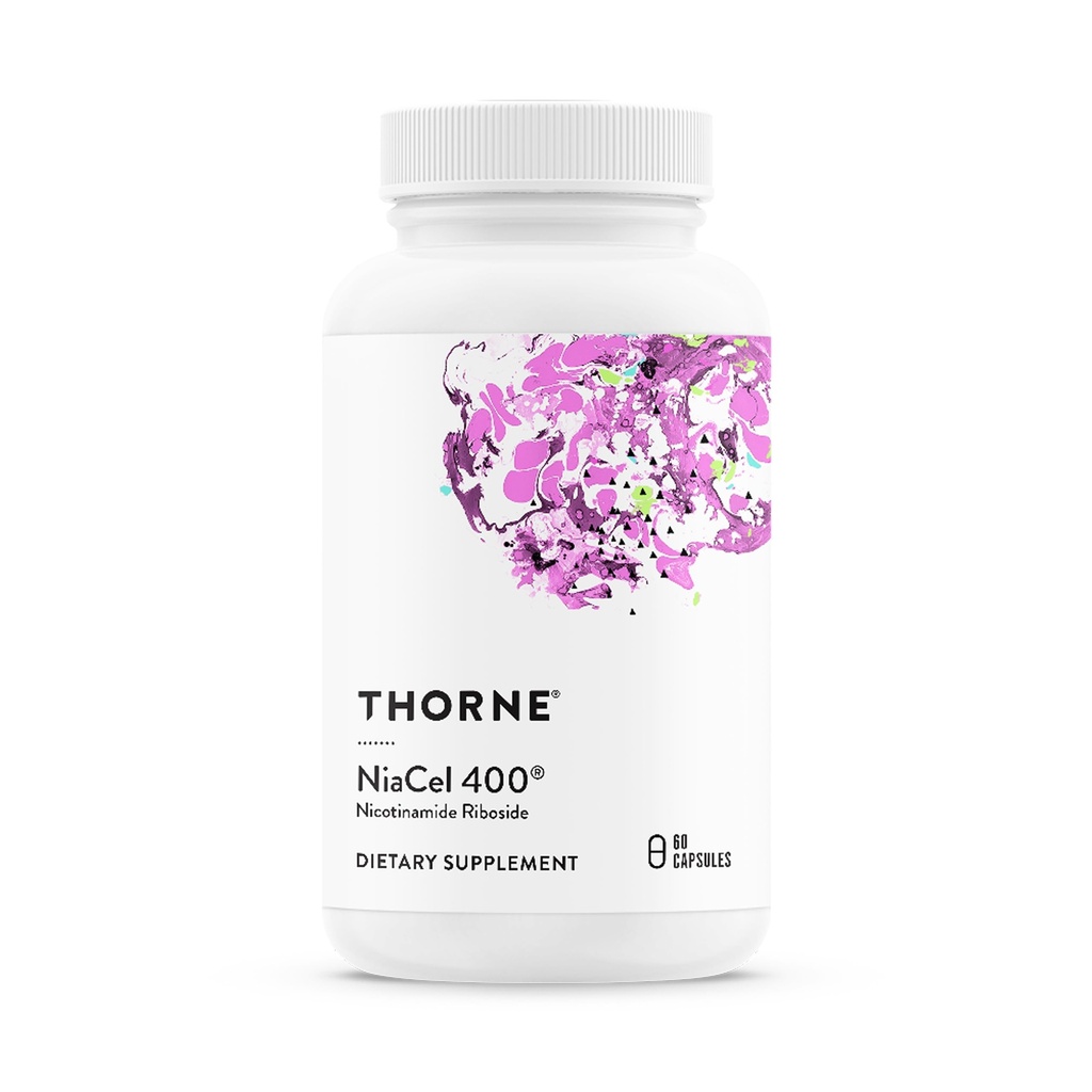 THORNE - NiaCel 400 - NAD Supplement - Nicotinamide Riboside - Supports Healthy Aging, Cellular Energy Production & Sleep-Wake Cycle* - NSF Certified for Sport & Vegan - Gluten-Free - 60 Capsules