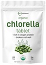 Organische Chlorella tabletten, 500 mg per tablet, 720 tabbladen (360 gram), 4 maanden levering, gebroken celwand, rijk aan Vegan Proteïne en Vitaminen, Geen Filler, Geen Additieven & Non-GMO Pure Green Algen Superfood