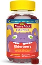 Nature Made Kids Eerste Vlierbes met vitamine C en zink, Dieetsupplement voor Immune Ondersteuning, 40 Vlierbessen Gummies